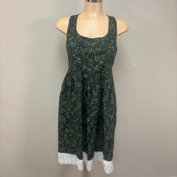 Vintage Handmade Dress Cotton Poplin Floral Babydoll Square Neck Wide Strap Shor - Picture 1 of 12